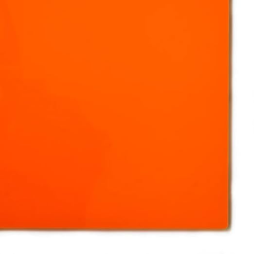 KastLite Colored Acrylic Sheets Nominal 24" x 24" - Plastic Sheet Easy to Cut, Saw, Shape, Laser Cut - Ideal for Arts & Crafts & DIY Projects- Durable, Lightweight, Scratch Resistant - Orange 2 Pack