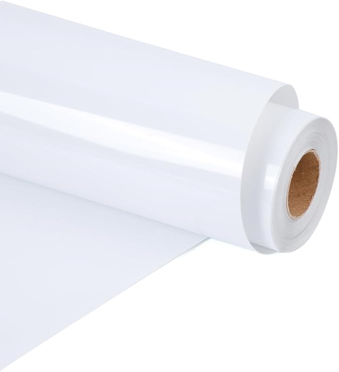 RENLITONG Matte White Iron on Vinyl Roll - 12Inch x 13ft HTV Heat Transfer Vinyl for T-Shirt, HTV Rolls for All Cutter Machine - Easy to Cut & Weed for Heat Transfer Design