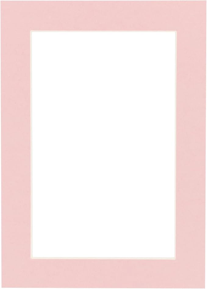 11x14 Mat Bevel Cut for 8.5x11 Photos - Acid Free Pink Precut Matboard - For Pictures, Photos, Framing - 4-ply Thickness