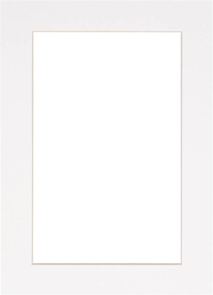 Pack of Ten 8.5x11 Mats Bevel Cut for 7x9 Photos - Acid Free White Precut Matboards for Pictures, Photos, Framing - 4-ply Thickness