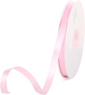 3/8" x 100 Yards Light Pink Polyester Satin Ribbon Single Faced Bulk Fabric Ribbons for Gift Wrapping, Crafting and DIY Projects, Scrapbooking, Bows and Card Making
