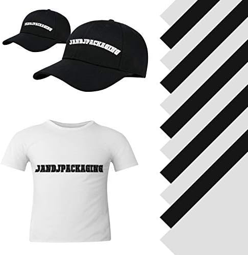 JANDJPACKAGING Heat Transfer Vinyl HTV Bundle - 5 White and 5 Black 12" X 10" Iron on Vinyl, HTV Vinyl for Cricut Silhouette Cameo Heat Press Machine with Teflon Sheet Included