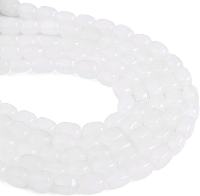 Natural White Agate Cuboid Stone Loose Semi Gemstone Beads for Jewelry Making 8mmx12mm 38cm/Strand