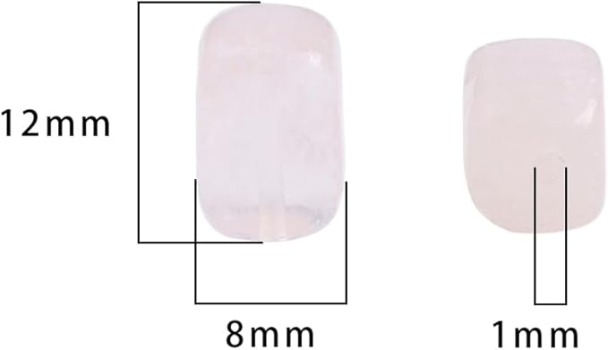 Natural Rose Quartz Cuboid Stone Loose Semi Gemstone Beads for Jewelry Making 8mmx12mm 38cm/Strand