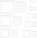 BENECREAT 16 Sizes Square Quilting Template, Acrylic Intricate Sewing Machine Ruler, Transparent Pressure Plate Router Template for DIY Hand Patchwork Cutting Craft, 6mm Thick
