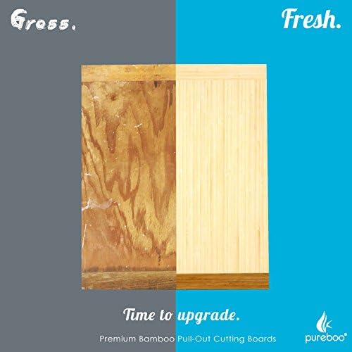 Pureboo Premium Bamboo Pull-out Cutting Board - 8 Different Sizes to Fit Most Standard Slots 17.75"W x 20"D x 3/4"H