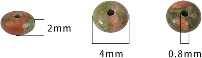 Natural Unakite Disk Stone Beads 4x2mm 160pcs Rondelle Loose Semi Gemstone Beads for Jewelry Making Design