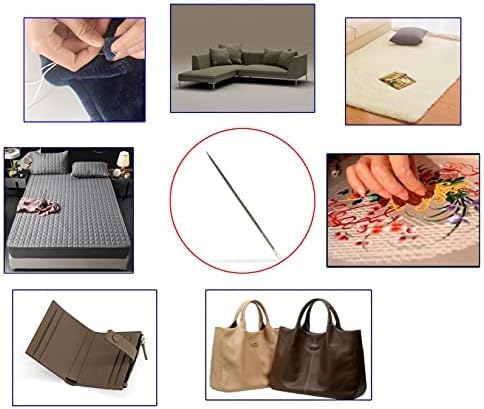 4“ Upholstery Large Eye Long Needle Apply to Home or Work Hand Sewing Tapestry Embroidery (4 inchX2 + Leather)