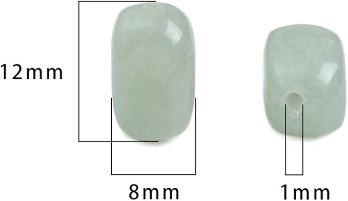 Natural Light Green Aventurine Cuboid Stone Loose Semi Gemstone Beads for Jewelry Making 8mmx12mm 38cm/Strand