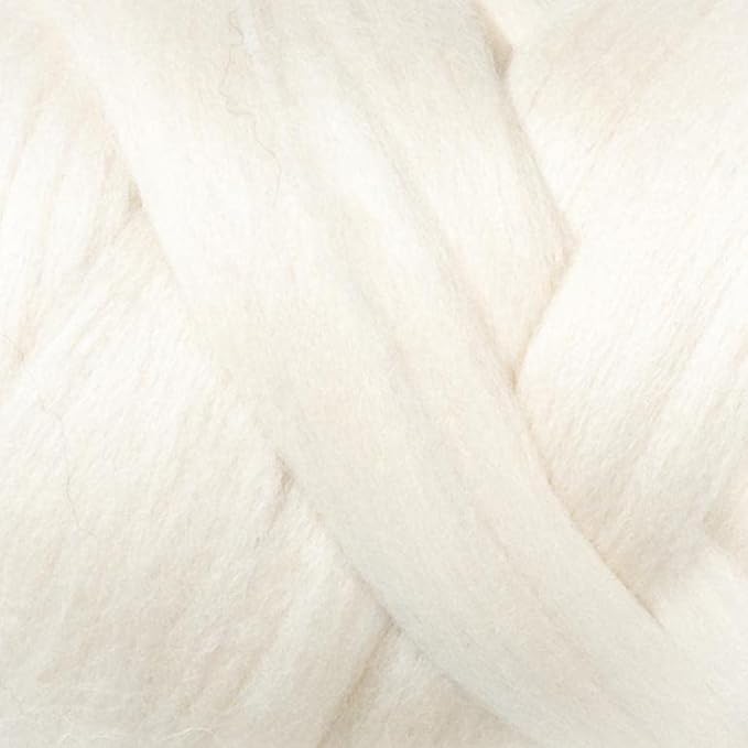 Natural Wool roving, 8 OZ. Best for Needle Felting, handcrafts and Spinning. Natural Colours, un-Dyed. (White Ecru, 8 oz)