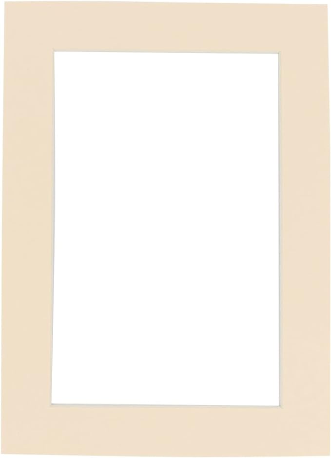 8x10 Mat Bevel Cut for 5.5x8.5 Photos - Acid Free Cream Precut Matboard - For Pictures, Photos, Framing - 4-ply Thickness