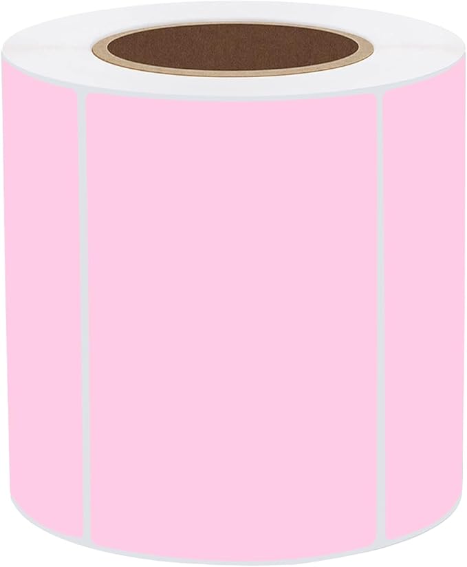 STARLIBOO 3x2 inch Color Direct Thermal Label Stickers for Shipping, Barcode, Address, Compatible with Rollo Label Printer & Zebra Desktop Printers (Pink)