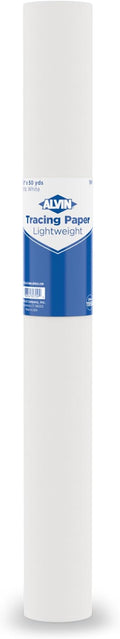 ALVIN 55W-I Lightweight Tracing Paper Roll, White, Suitable with Ink, Charcoal, Felt Tip Pen, for Sketching or Detailing - 18 Inches, 50 Yards, 1-inch Core