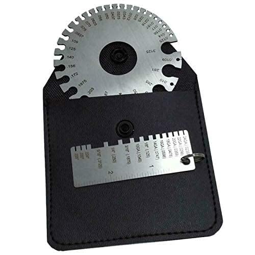 ZeeDix 4 Pcs Stainless Steel Metal Sheets Welding Thickness Gauge- Wire Gauge Measurement Tool, Standard Dual-Sided Round Wire Cable Sheet Gage and Wire Welding Material Thickness Gauge