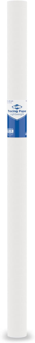 ALVIN 55W-L Lightweight Tracing Paper Roll, White, Suitable with Ink, Charcoal, Felt Tip Pen, for Sketching or Detailing - 36 Inches x 50 Yards, 1-inch Core