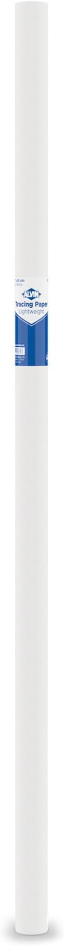 ALVIN 55W-F Lightweight Tracing Paper Roll, White, Suitable with Ink, Charcoal, Felt Tip Pen, for Sketching or Detailing - 36 Inches, 20 Yards, 1-inch Core