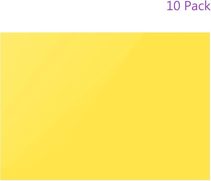 DMiotech 10Pcs Correction Gel Light Filter Overlay Transparent Plastic PVC Sheets Yellow for Photo，Film,Video