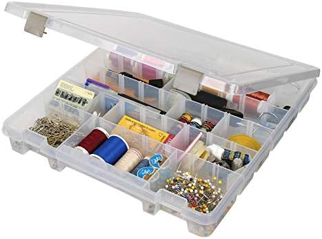 ArtBin 9101AB Super Satchel Slim with Removable Dividers, Art & Craft Organizer, [1] Plastic Storage Case, Clear, Divided Compartments