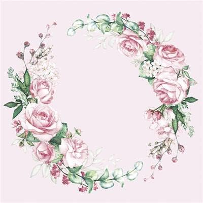 20-ct 13x13 Flowers Paper Luncheon Decoupage Napkins, 3-Ply Servilletas Printed Wedding Roses Cocktail Napkin for Art, Dinner and Party, Disposable Napkins Decor