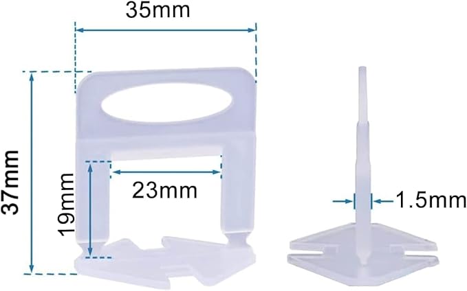 Tile Leveling System Clips 1/16" Tile Leveler Clips 1.5mm 2000 Pcs DIY Tile Leveler Spacers for Professional Ceramic Tile and Stone Installation