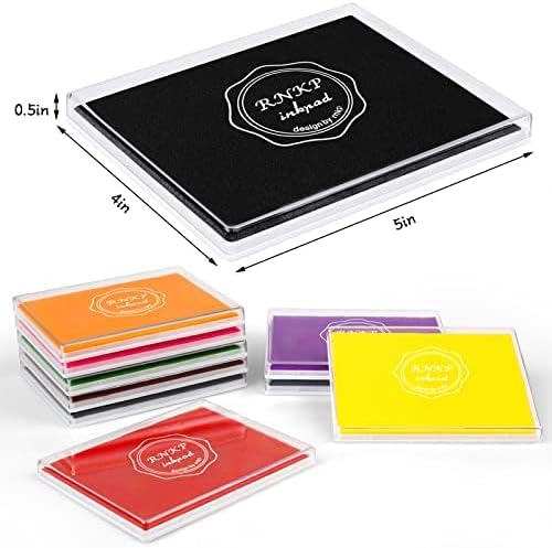 RNKP Large Black Ink pad,5 x 4 in Craft Ink pad Suitable for Rubber Stamps, Paper, Wood, Fabric, Scrapbooking, Children's Non-Toxic Finger Stamp pad (Black)