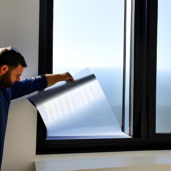 Rockrose Professional Building Window Tint Film – One Way Privacy Window Film for Home Offices Heat Blocker Reflective Adhesive Mirror Tint with 99% UV Block – Green-Silver 24in x 15FT
