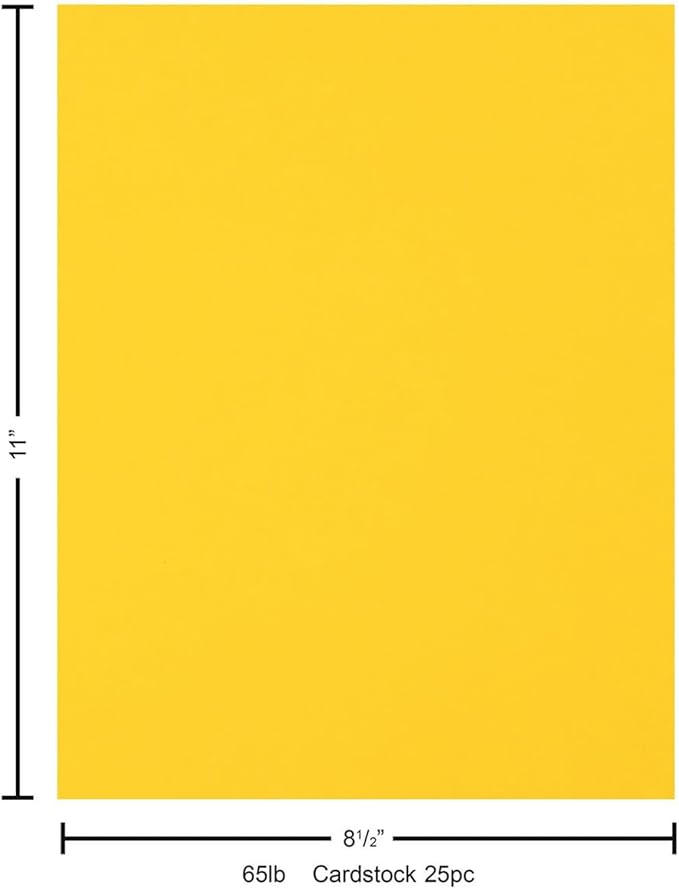 Accent Design Paper Accents Stash Builder Cardstock 8.5" x 11" Daffodil, 65lb colored cardstock paper for card making, scrapbooking, printing, quilling and crafts, 25 piece pack