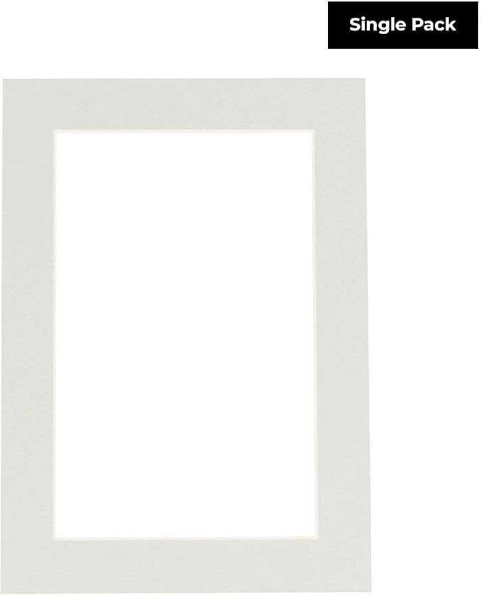 Poster Palooza 8x10 Mat Bevel Cut for 5.5x8.5 Photos - Acid Free Grey Precut Matboard - For Pictures, Photos, Framing - 4-ply Thickness