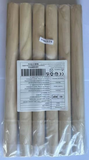 Wooden Dowel Rods Wood Dowels for Crafts, 6 PCS 1 x 12 Round Wooden Sticks for Crafts, Thick Macrame Dowels, Unfinished Hard Wood Sticks for Crafting, Arts and DIYers, Closets and Wedding
