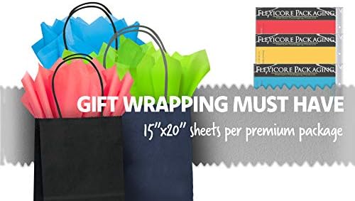Flexicore Packaging Azure Pin Stripe Print Gift Wrap Tissue Paper Size: 15 Inch X 20 Inch | Count: 50 Sheets | Color: Azure Pin Stripe