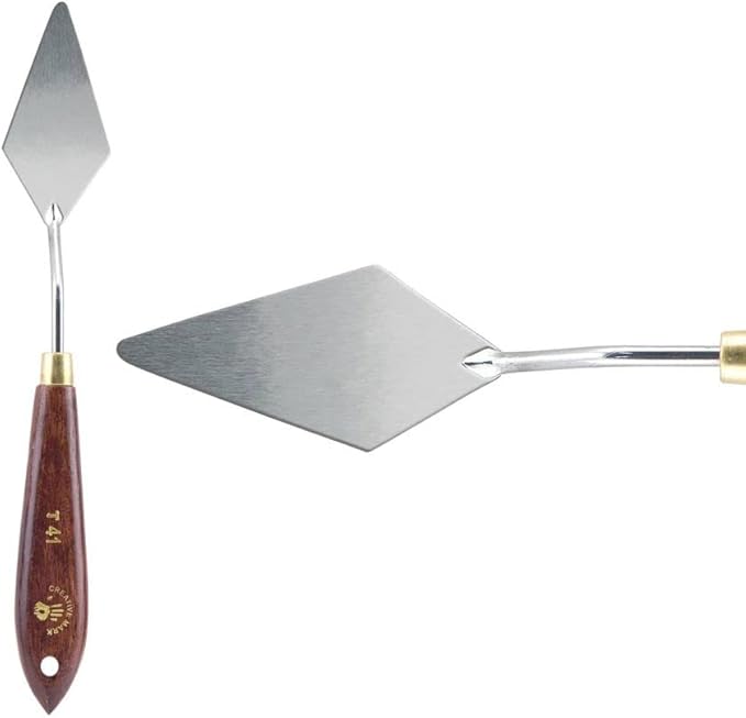 Creative Mark Stainless Steel Palette Knife Painting Tools - Paint Palette with Wooden Handle - Variety of Shapes and Sizes - 41T, 1-5/8 in