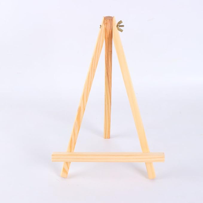 9.4" Tall Natural Pine Wood Tripod Easel Photo Painting Display Portable Tripod Holder Stand& Adjustable Wooden Tripod Tabletop Holder Stand for Canvas