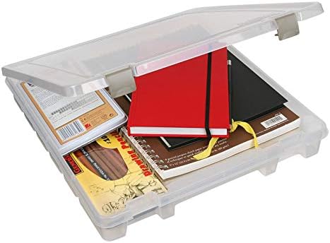 ArtBin 9100AB Super Satchel Slim 1 Open Compartment, Art & Craft Organizer, [1] Plastic Storage Case, Clear