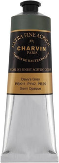 Charvin Extra Fine Professional Artist Acrylic Paint Colors, Nature Themed Hues, 150ml Davy's Grey