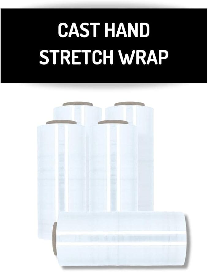 PSBM Stretch Wrap, 4 Pack, 15 Inch x 2000 Feet, 60 Gauge, Clear Plastic Cling, Cast Hand Stretch Film Rolls for Packaging Moving Packing Pallets