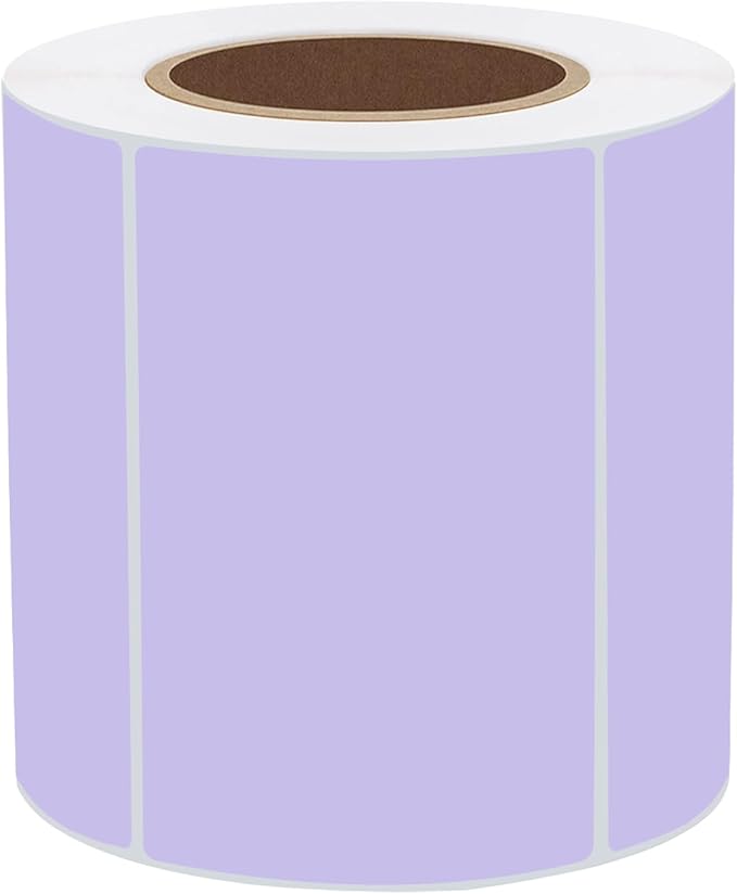 STARLIBOO 3x2 inch Direct Thermal Label Stickers for Barcode, Address, Compatible with Rollo Label Printer & Zebra Desktop Printers (Purple)