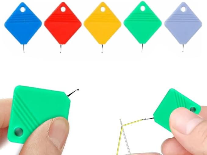 Automatic Needle Threaders for Hand Sewing, 2025 Upgrade Embroidery Floss, Sewing Machine Needle Threader, Sewing Supplies Tool, Fits All Needle Sizes (5, Color)