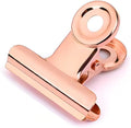 Coideal Bulldog Paper Clips Rose Gold, 20 Pcs 2 Inch Large Metal Binder Hinge Clip for Office, Food Bags, Pictures Photos, Art Crafts (50 mm)