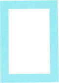 Poster Palooza 8x10 Mat Bevel Cut for 6x8 Photos - Acid Free Aquamarine Blue Precut Matboard - For Pictures, Photos, Framing - 4-ply Thickness