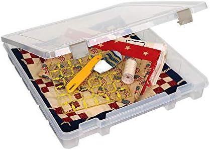 ArtBin 9100AB Super Satchel Slim 1 Open Compartment, Art & Craft Organizer, [1] Plastic Storage Case, Clear