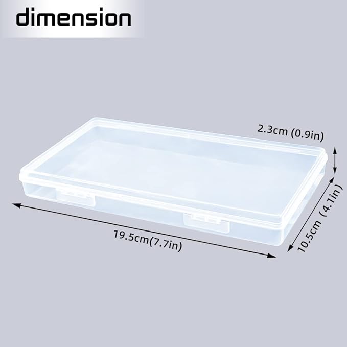 DUOFIRE Small Plastic Box Organizer Box Small Plastic Storage containers Small Plastic case for Storage Pencils and Art Supply Storage Organizer Rectangle(7.7 x 4.1 x 0.9inch) 2 Pack