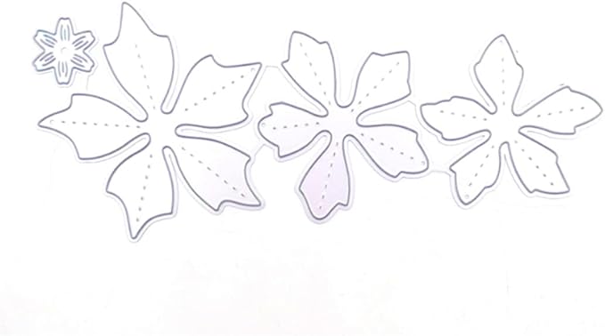Mvchifay Cutting Dies Happy Birthday Metal Stencils Scrapbooking Tool DIY Emboss Paper Card Making (4 Pcs flowers-15.8x6.8cm)