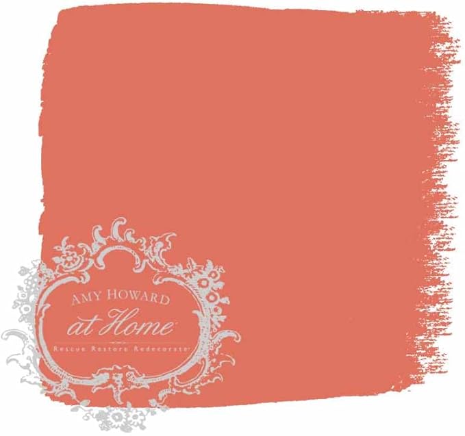 AMY HOWARD AT HOME Chalk-Based One Step Paint for Furniture, Cabinetry, Decor, Finish, and More | No Stripping, Sanding, or Priming | Light Base | 32 Ounce | Coral Sea