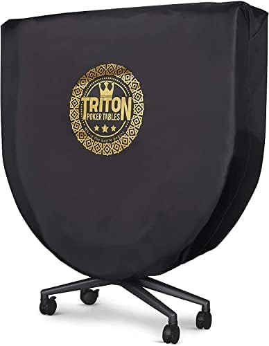 Triton Foldable Poker Table with 10 Chairs - Premium Soft-Padded Armrest, Individual Cup Holders, Portable Mat- Crafted with Durable Materials, Long-Lasting Poker Table for 10 Players