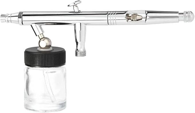 ABEST New 10PCS Airbrush Air Brush Glass Bottle Jar 22CC / Standard Suction Lid Empty 3/4 Ounce (22cc) Glass Jar Bottles with 30° Down Angle Adaptor Lid Assembly