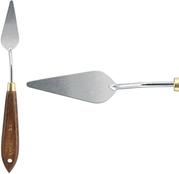 Creative Mark Stainless Steel Palette Knife Painting Tools - Paint Palette with Wooden Handle - Variety of Shapes and Sizes - 6T, 2-1/8 in
