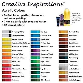 Creative Inspirations Acrylic Paint - Middle Grey - 500 mL Bottle - Smooth & Creamy Consistency, Vibrant Pigmentation, Great Coverage for Artists - Clean Up with Soap & Water