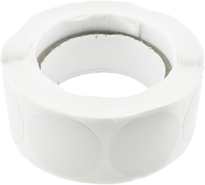 HAHIYO 1Inch 500Pcs White Kraft Label Sticker Roll - Round, Blank, Permanent Adhesive Dot Sticker for Jar, Canning, Price Tag, Store Organizing