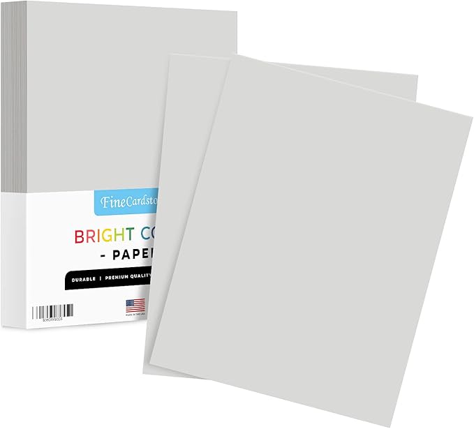 8.5 x 11" Gray Color Paper Smooth, for School, Office & Home Supplies, Holiday Crafting, Arts & Crafts | Acid & Lignin Free | Regular 20lb Paper - 100 Sheets