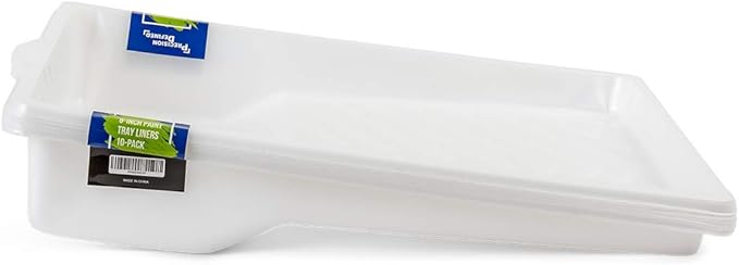 Precision Defined Paint Trays, Paint Roller Trays Liner, Plastic Paint Pan for Roller Brushes, Painting Tray for Painting with Deep Paint Pocket (Paint Tray Liner (10-Pack), 9-inch)